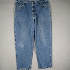 Levis SilverTab Mens Loose Fit Tapered Leg Blue Denim Jeans 38x31 Vintage Style